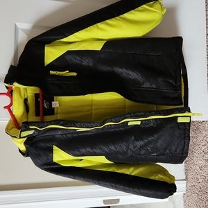 Athletech hooded Winter Jacket Black and Yellow Large